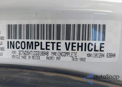 2012 Ram 2500 St из США, поврежденный, VIN 3C7WD5HT1CG318948